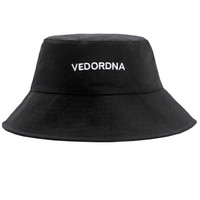 维多迪纳(vedordna)帽子男女通用渔夫帽防晒大帽檐盆帽帆布正反字母可折叠沙滩出游渔夫帽 MZ151黑色均码