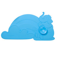 Glasslock baby 婴儿硅胶餐桌垫防滑 宝宝辅食餐垫 卡通防水隔热垫 蓝色大象