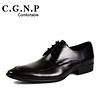 C.G.N.P 村哥牛皮 男士商务休闲尖头系带英伦透气皮鞋 CG3003-201