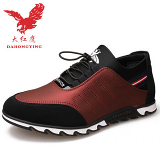 Dahongying 大红鹰 休闲鞋男士韩版运动跑步潮流英伦商务内增高DHY30375 红色 44
