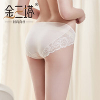 金三塔 女士内裤桑蚕丝真丝花边中腰三角裤 NZF7A204  浅肤色 1132  XXL