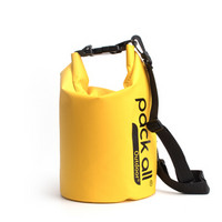 pack all沙滩防水包游泳潜水毛巾衣物收纳袋户外漂流手机相机防水袋 5L（含背带）黄色