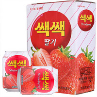 LOTTE 乐天 韩国原装进口 乐天(Lotte) 粒粒草莓汁饮料238ml*12罐 整盒