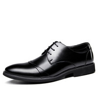 COSO 男士商务休闲英伦潮流低帮系带皮鞋 C701