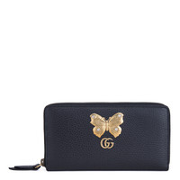 GUCCI 古驰 女士牛皮蝴蝶装饰时尚钱包 499363 CAOGT 1081 黑色