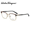 菲拉格慕（Ferragamo）眼镜框男女款玳瑁色金边金属光学近视眼镜架 SF2170 271 52mm