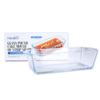 法焙客(FOR BAKE)长方形玻璃磅蛋糕模具 高硼硅玻璃 耐高温烤碗微波炉烤箱用 意面焗饭盘