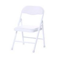 鲸伦（KINGRUNNING）家用折叠椅 靠背椅 儿童简约折叠凳 陪护椅 休闲椅 白色