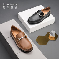 le saunda 莱尔斯丹 男士时尚商务休闲圆头搭扣套脚平底驾车皮鞋 LS 9TM34903