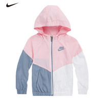 耐克Nike 女中小儿童梭织连帽皮肤衣夹克风衣18薄款春夏装外套83422WJ715