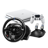 索尼 SONY  PS4 Pro 国行游戏机 电脑娱乐游戏主机 1TB（白色）+ 图马思特T300RS 力反馈方向盘 赛车游戏套装