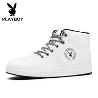 PLAYBOY 花花公子 男士时尚高帮保暖运动休闲防滑百搭棉鞋 DA75227