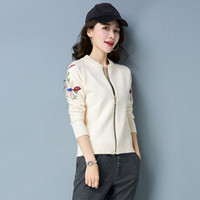 BANDALY 2019春季女装新款针织衫女毛衣短外套小香风长袖春夏百搭针织开衫女 FFMFS912 米白色 XXL