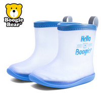 Boogie Bear儿童雨鞋透明男女童防滑雨靴宝宝小童幼儿园水鞋胶鞋 BB191R0101蓝色 29