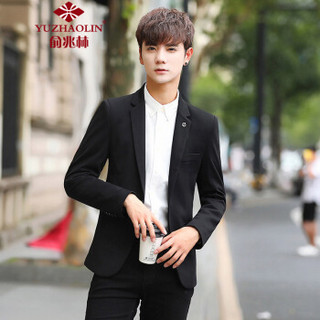 俞兆林（YUZHAOLIN）西服 男士时尚商务休闲单西装外套224-606黑色M