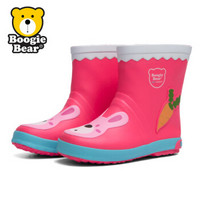 Boogie Bear韩国童鞋儿童雨鞋防滑女童雨靴男童中筒学生水鞋 BB191R0201 波妮兔玫红色 27