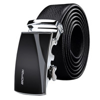 博牌BOPAI 皮带男士头层牛皮自动扣腰带 商务男式休闲裤带 黑色813-009611