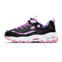 SKECHERS 斯凯奇 熊猫鞋 D'lites系列 女童休闲防滑耐磨 80528L 黑色/多彩色 28.5