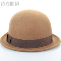 诗丹凯萨礼帽女士冬季短檐羊毛呢帽 FW214003 深驼色 55cm-57cm