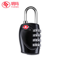玥玛 (YUEMA) 密码锁旅行TSA海关锁防盗锁行李箱锁健身房迷你小挂锁箱包锁TSA-4黑色