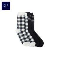 Gap旗舰店 女装 活力图案水手短袜两双装397061 黑白方格 ONESIZE