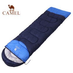 CAMEL 骆驼 睡袋成人 户外旅行便携秋冬季加厚露营防寒单人大人隔脏睡袋 A8W03005 深宝蓝/彩蓝 左边 1.6KG