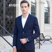 凯撒 KAISER 西服2019春季新款男款商务休闲绅士简约男士外套男士西服 蓝色 185/100A