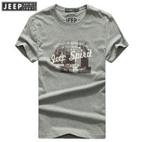 吉普男装JEEP SPIRIT  短袖T恤男 棉质圆领打底半袖 简约运动小衫 CHH63 灰色 L