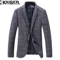 凯撒（KAISER）西服 男2019春季新款商务休闲西服上衣薄外套宽松大码男西装 D216-9807 灰色 L