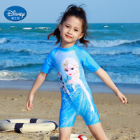 迪士尼（DISNEY）儿童泳衣女 迪士尼冰雪奇缘系列 女童连体泳装冲浪服SPF10010B 蓝色 140