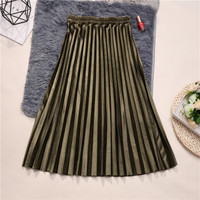 薇图 vitto 女装 2019韩版春季新款裙子时尚纯色半身裙dVT113 绿色 均码