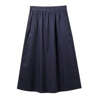 GIORDANO 佐丹奴 中腰A型中裙A字裙半身裙 134692140016702 标志海军蓝色 大码(165/68A) 