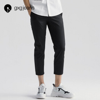 gxgjeans男装夏新款时尚黑色直筒休闲裤182602294 黑色 XL