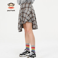 Paul Frank 大嘴猴 自然腰A型中裙不规则半身裙  PFCBQ191343W 灰色 S 
