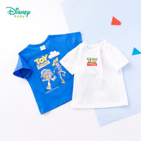 迪士尼(Disney)夏季童装男童卡通印花运动休闲简约百搭短袖T恤宝宝衣服192S1083 深蓝 12个月/身高80cm