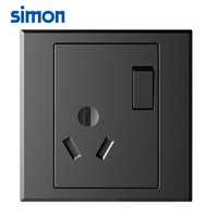 西蒙(SIMON) 开关插座面板 E3系列 16A三孔带开关空调浴霸插座 86型面板 荧光灰色 301682-61