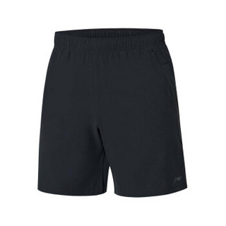 LI-NING 李宁 跑步系列男子运动短裤AKSP117-1 标准黑 3XL