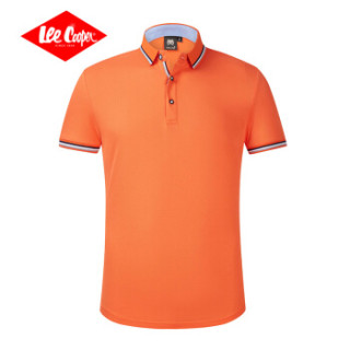 Lee Cooper    短袖POLO衫2019青年时尚商务休闲男纯色百搭潮流款  LZ-9955 桔红 2XL