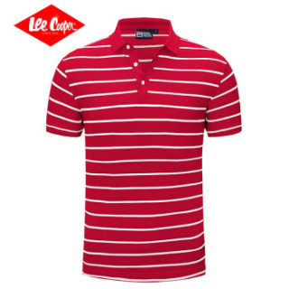 Lee Cooper     短袖POLO衫2019潮流韩版休闲翻领短袖T恤百搭款  LZ-2888 大红 4XL