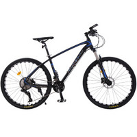 凤凰Phoenix山地车自行车成年成人男女减震学生单车双碟刹铝合金27.5寸36速赛车G66黑蓝色