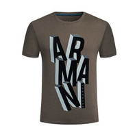 ARMANI EXCHANGE阿玛尼奢侈品男士字母针织T恤衫6ZZTAE-ZJV4Z COFFEE-1830 M