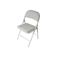 鲸伦（KINGRUNNING）家用电脑折叠椅 靠背椅 折叠凳 简约会议室培训办公椅 陪护椅 休闲椅  乳白色 折叠椅