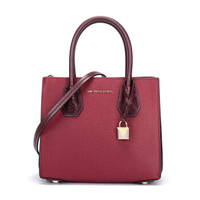 MICHAEL KORS 迈克·科尔斯 女包 褐红色皮革中号风琴款手提包单肩斜挎包 30F8GM9M2I MAROON OXBLD
