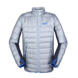 狼爪/Jackwolfskin 男款冬季短款750蓬羽绒服户外保暖棉外套运动休闲上衣 5005161 灰色 XL