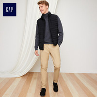 Gap旗舰店 男装轻盈弹力男士棉服背心保暖马甲男 308607 纯正黑色 180/96A(M)