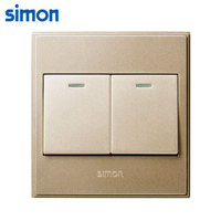 西蒙(SIMON) 开关插座面板 56C系列 二开多控开关 86型面板 香槟金色 V51046BY-02