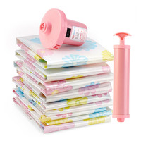 百易特 真空压缩袋8丝加厚收纳袋特大号棉被被褥衣服大号收纳袋A套-2特大4大4中2手卷1手泵1电泵