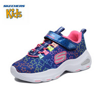 斯凯奇Skechers 新款女童鞋 防滑缓震运动鞋 舒适休闲鞋女80666L 蓝色/彩色/BLMT 03Y/35码