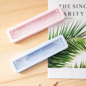 得力(deli)樱花系列学生文具盒 塑料铅笔盒 文具收纳盒笔盒多功能收纳