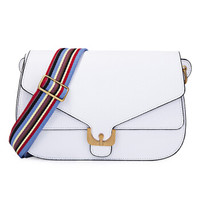COCCINELLE 可奇奈尔 牛皮荔枝纹女士单肩斜挎包 E1 BM2 12 03 01 010白色